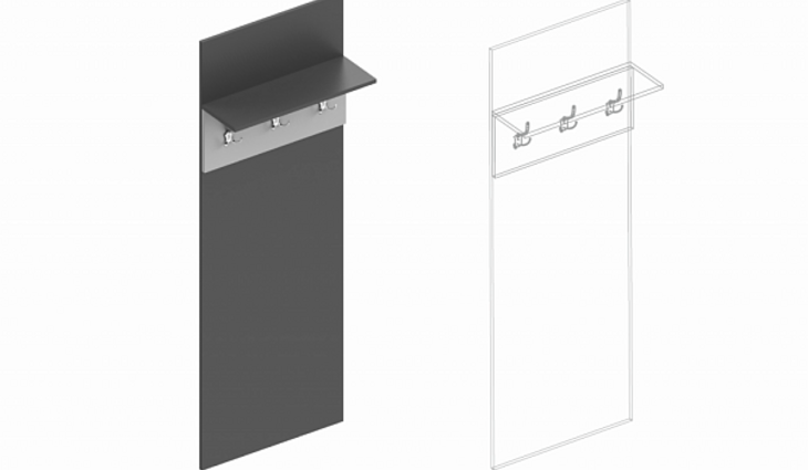 Панель «Вита» под вешалки 600х216х1720 - фото №1