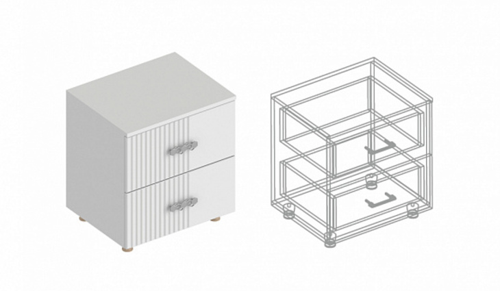 Тумба прикроватная «Сандра» с 2 ящиками 500х400х550 - фото №1
