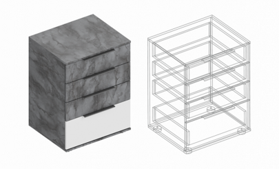 Комод с 4 ящиками «Моника» 600х500х800 - фото товара №1