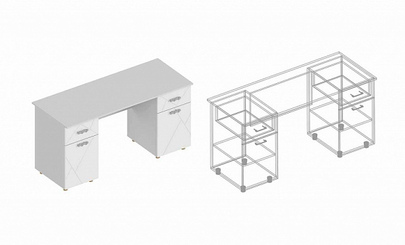 Стол письменный «Сандра» 2-х тумбовый 1500х600х760 - фото товара №1