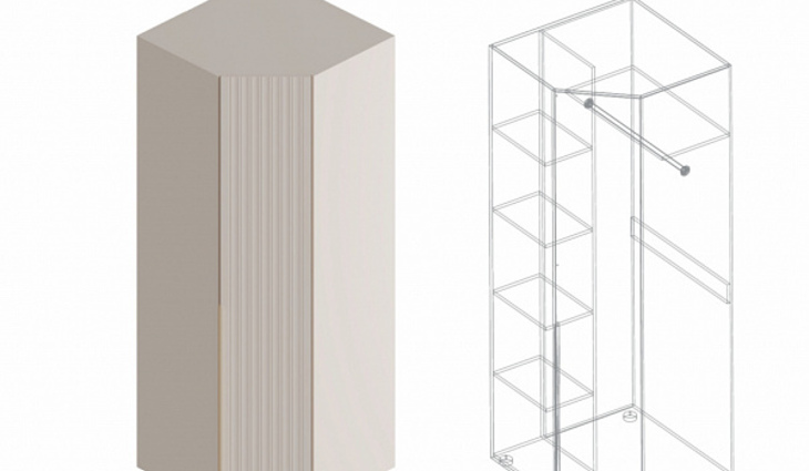 Шкаф «Тефия» угловой 800х800х2200 - фото №1