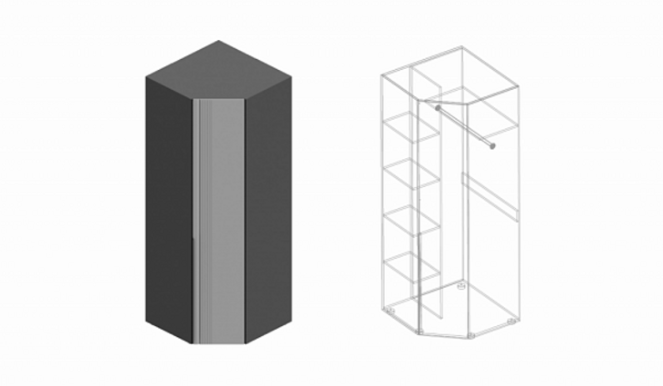Шкаф «Вита» угловой универсальный 800х800х2200 - фото №1